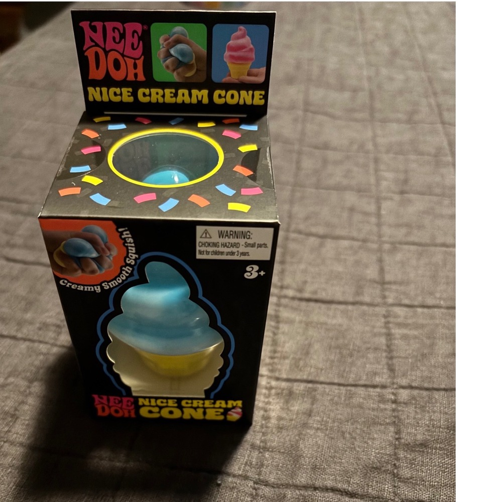 Schylling NeeDoh Nice Cream Cone Blue Yellow Squishy Stress Fidget Toy New 2026